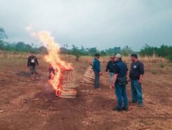 Cegah Judi Sabung Ayam, Polres Malang Bakar Sarana Arena di Karangploso